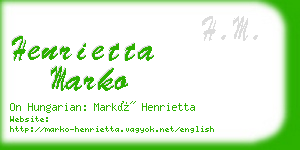 henrietta marko business card