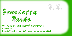 henrietta marko business card